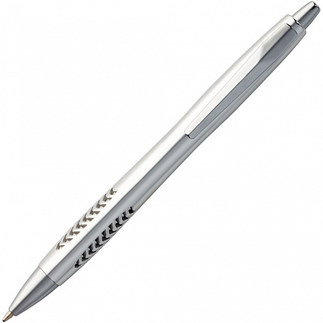 Ручка шариковая Barracuda, серебристая с логотипом в Балашихе заказать по выгодной цене в кибермаркете AvroraStore