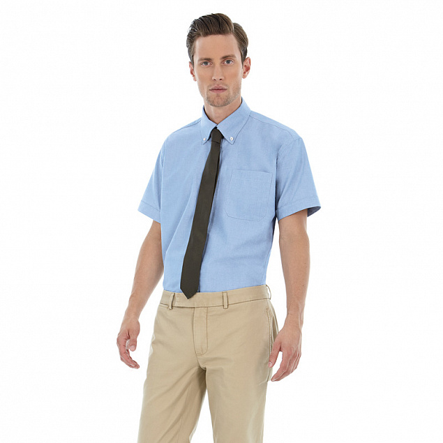 Рубашка мужская с коротким рукавом Oxford SSL/men с логотипом в Балашихе заказать по выгодной цене в кибермаркете AvroraStore