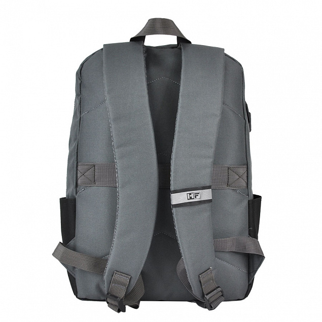 Рюкзак Eclat, серый/чёрный, 43 x 31 x 10 см, 100% полиэстер 600D с логотипом в Балашихе заказать по выгодной цене в кибермаркете AvroraStore