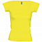 Футболка женская MELROSE 150 с глубоким вырезом, лимонно-желтая с логотипом в Балашихе заказать по выгодной цене в кибермаркете AvroraStore