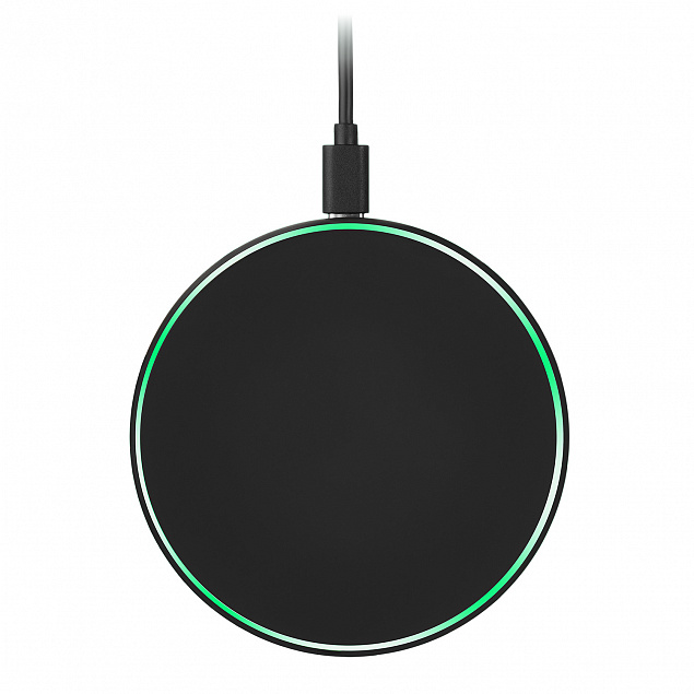 Беспроводное зарядное устройство 15W Auris, черное с логотипом в Балашихе заказать по выгодной цене в кибермаркете AvroraStore