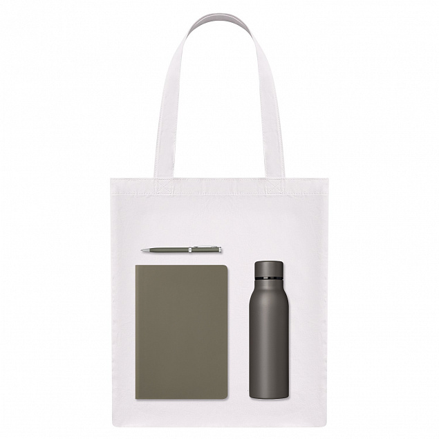 Подарочный набор Medium, серый (шоппер, ежедневник, ручка, термобутылка) с логотипом в Балашихе заказать по выгодной цене в кибермаркете AvroraStore