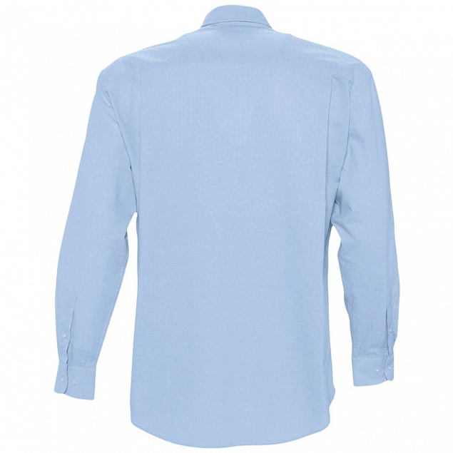 Рубашка мужская с длинным рукавом BOSTON, голубая с логотипом в Балашихе заказать по выгодной цене в кибермаркете AvroraStore