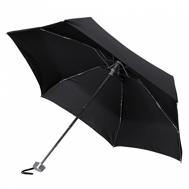 Складной зонт Alu Drop S, 5 сложений, механический, черный с логотипом в Балашихе заказать по выгодной цене в кибермаркете AvroraStore