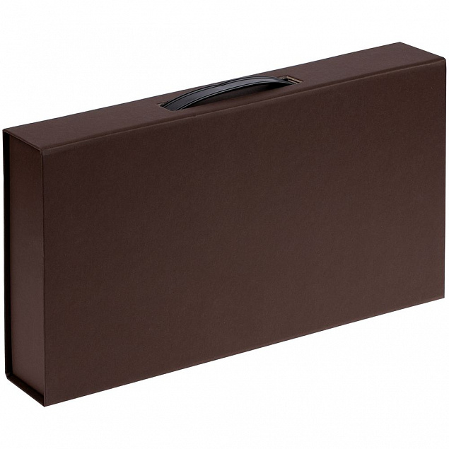Коробка с ручкой Platt, коричневая с логотипом в Балашихе заказать по выгодной цене в кибермаркете AvroraStore