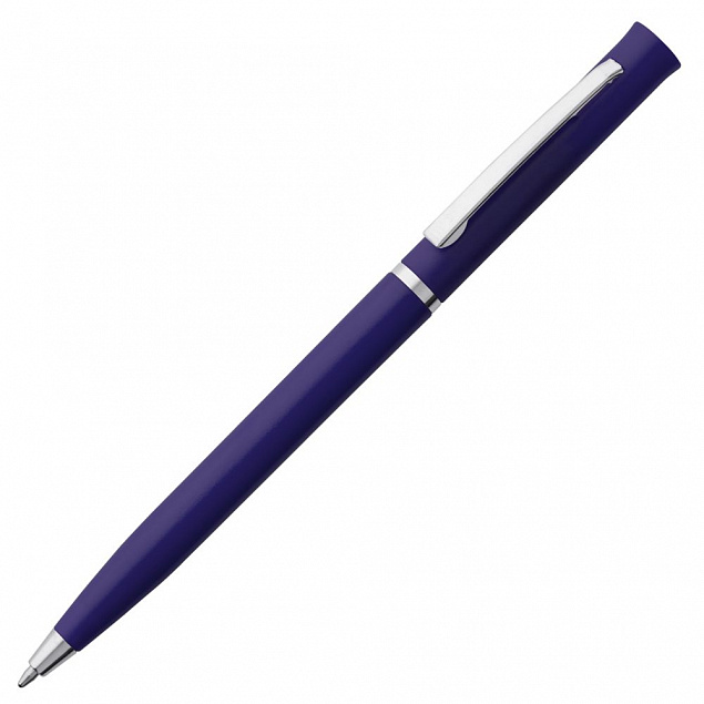 Ручка шариковая Euro Chrome, синяя с логотипом в Балашихе заказать по выгодной цене в кибермаркете AvroraStore