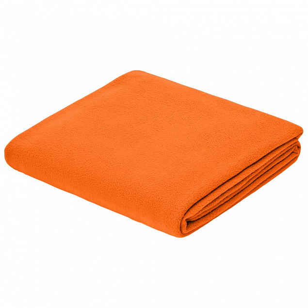 Флисовый плед Warm&Peace, оранжевый с логотипом в Балашихе заказать по выгодной цене в кибермаркете AvroraStore