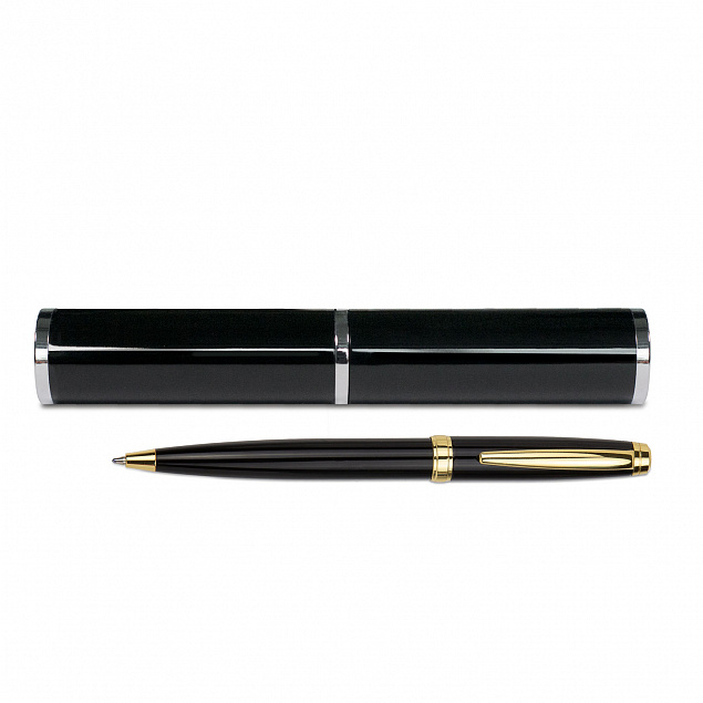 Набор ручка Lyon c футляром, черный с логотипом в Балашихе заказать по выгодной цене в кибермаркете AvroraStore