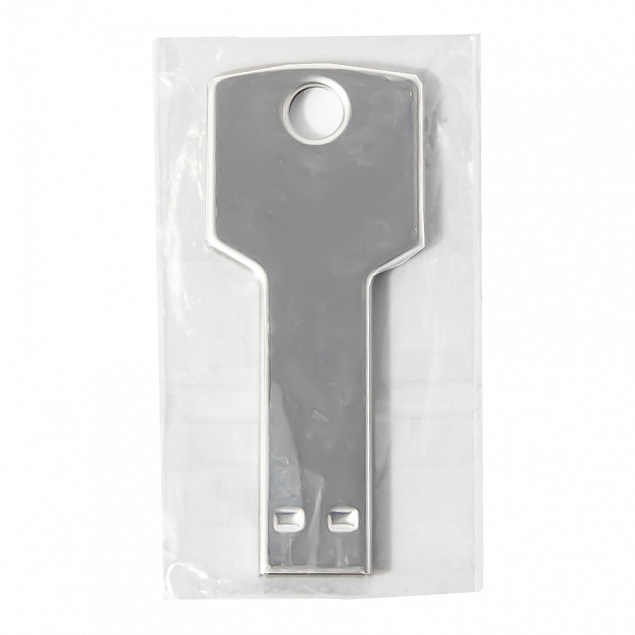 USB flash-карта KEY (16Гб), серебристая, 5,7х2,4х0,3 см, металл с логотипом в Балашихе заказать по выгодной цене в кибермаркете AvroraStore
