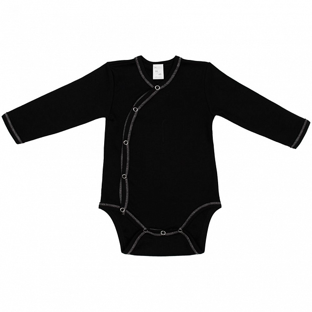 Боди детское Baby Prime, черное с логотипом в Балашихе заказать по выгодной цене в кибермаркете AvroraStore