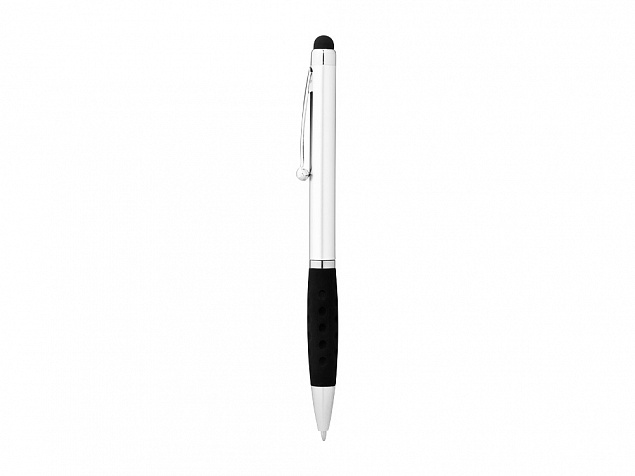 Ручка-стилус шариковая Ziggy черные чернила, серебристый/черный с логотипом в Балашихе заказать по выгодной цене в кибермаркете AvroraStore