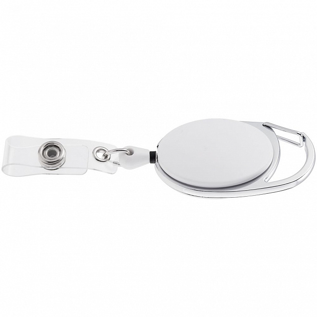 Ретрактор с карабином Access, белый с логотипом в Балашихе заказать по выгодной цене в кибермаркете AvroraStore