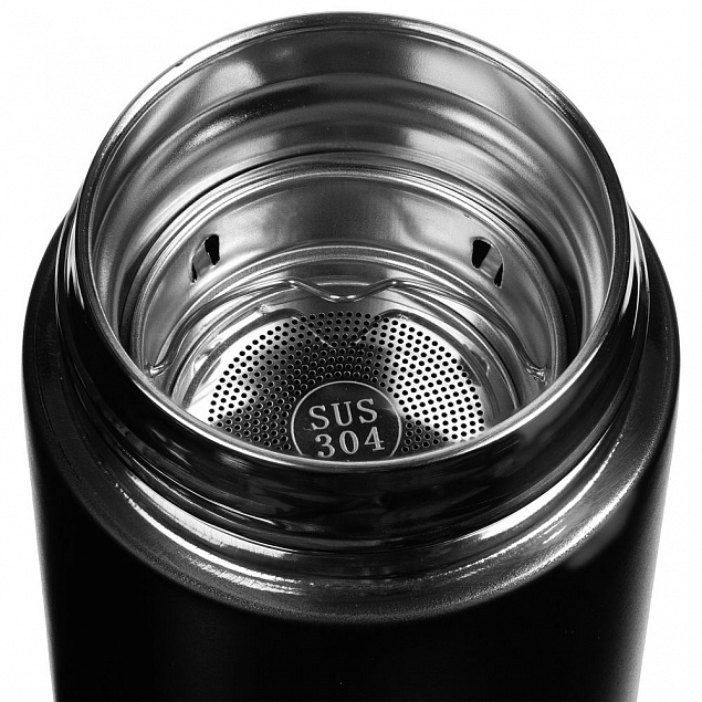 Смарт-бутылка Long Therm, черная с логотипом в Балашихе заказать по выгодной цене в кибермаркете AvroraStore