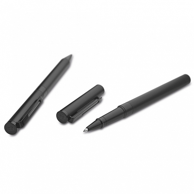 Письменный набор AUTOGRAPH, ручка и ручка-роллер, черный с логотипом в Балашихе заказать по выгодной цене в кибермаркете AvroraStore