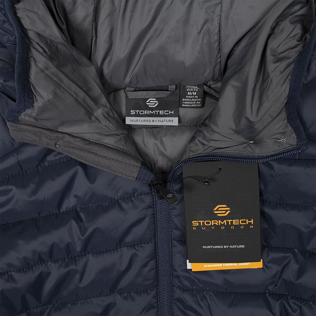 Куртка компактная мужская Stavanger, темно-синяя с логотипом в Балашихе заказать по выгодной цене в кибермаркете AvroraStore