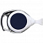Ретрактор Dorset, белый с синим с логотипом в Балашихе заказать по выгодной цене в кибермаркете AvroraStore