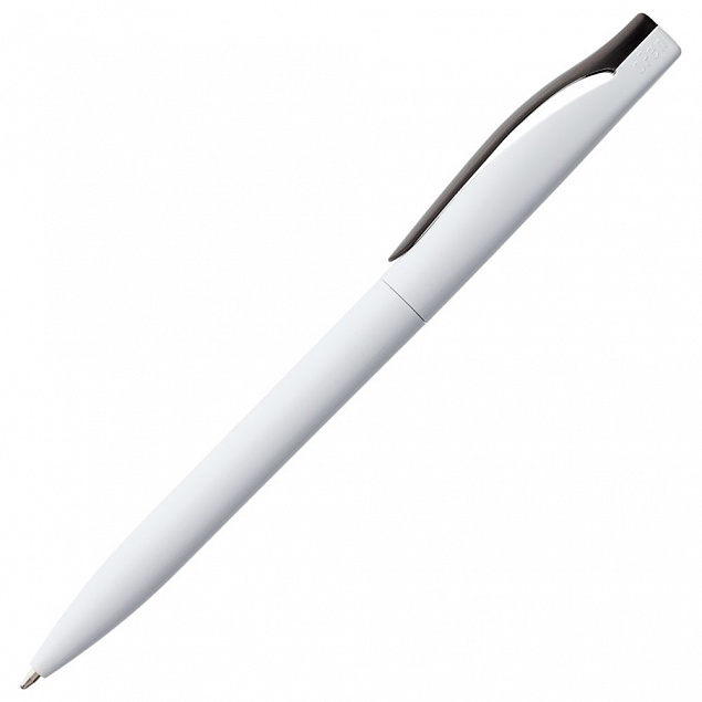 Ручка шариковая Pin, белая с черным с логотипом в Балашихе заказать по выгодной цене в кибермаркете AvroraStore