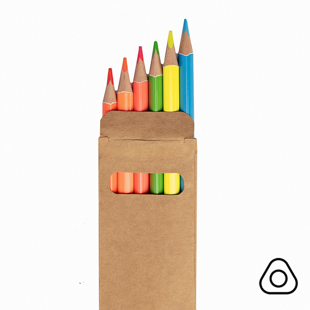 Набор цветных карандашей NEON, 6 цветов с логотипом в Балашихе заказать по выгодной цене в кибермаркете AvroraStore