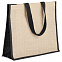 Холщовая сумка для покупок Bagari с черной отделкой с логотипом в Балашихе заказать по выгодной цене в кибермаркете AvroraStore