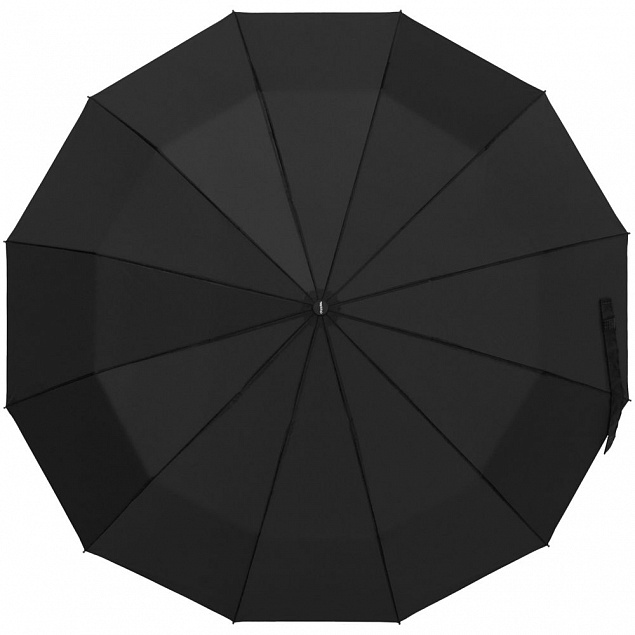 Зонт складной Fiber Magic Major, черный с логотипом в Балашихе заказать по выгодной цене в кибермаркете AvroraStore