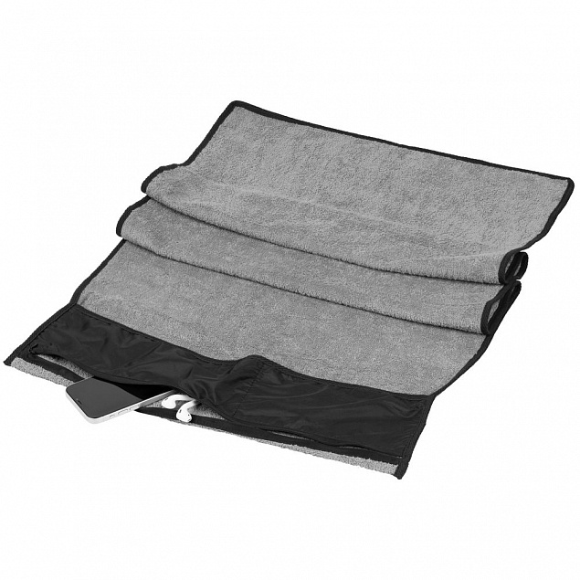 Полотенце для фитнеса Dry On, серое с логотипом в Балашихе заказать по выгодной цене в кибермаркете AvroraStore