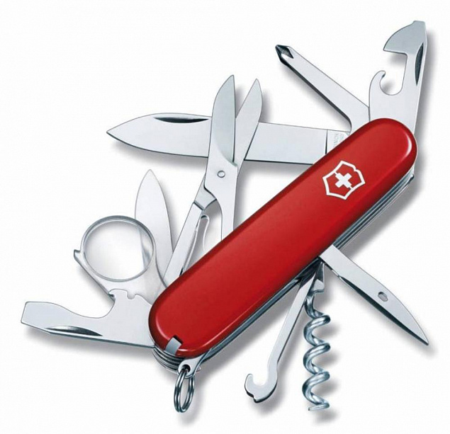 Офицерский нож Explorer 91, красный с логотипом в Балашихе заказать по выгодной цене в кибермаркете AvroraStore