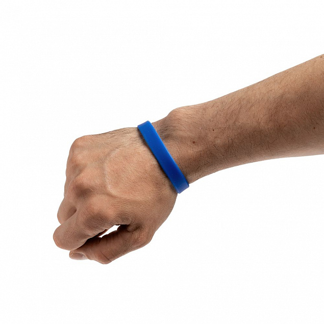 Силиконовый браслет Valley, синий с логотипом в Балашихе заказать по выгодной цене в кибермаркете AvroraStore