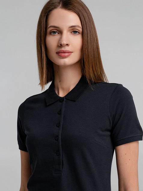 Рубашка поло женская Neptune, темно-синяя с логотипом в Балашихе заказать по выгодной цене в кибермаркете AvroraStore