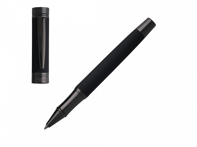 Ручка роллер Zoom Soft Black с логотипом в Балашихе заказать по выгодной цене в кибермаркете AvroraStore