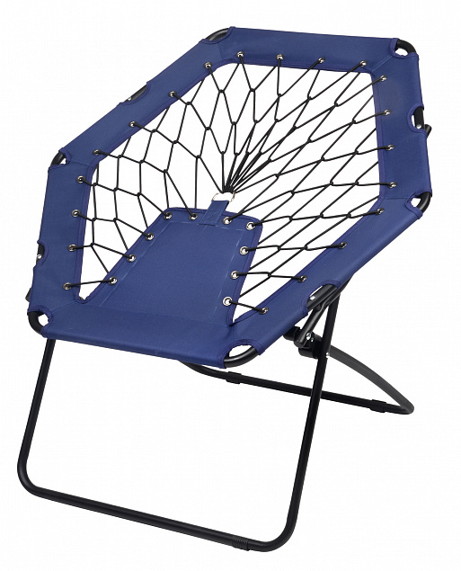 Складное кресло CHILL OUT, черный, синий с логотипом в Балашихе заказать по выгодной цене в кибермаркете AvroraStore
