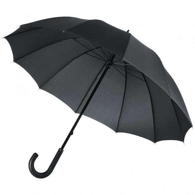 Зонт-трость Lui, черный с логотипом в Балашихе заказать по выгодной цене в кибермаркете AvroraStore