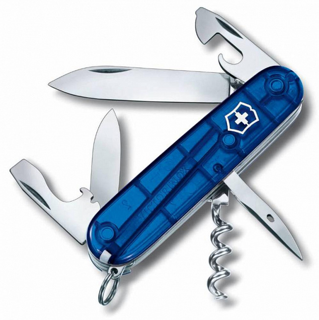 Офицерский нож Spartan 91, прозрачный синий с логотипом в Балашихе заказать по выгодной цене в кибермаркете AvroraStore