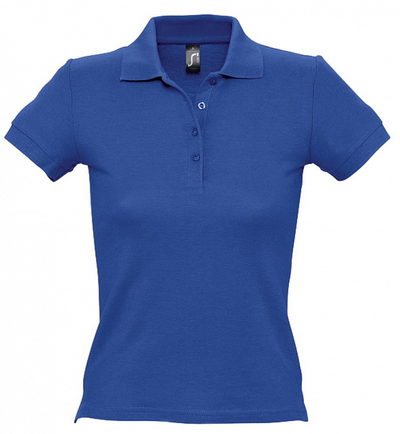 Рубашка поло женская PEOPLE 210, ярко-синяя (royal) с логотипом в Балашихе заказать по выгодной цене в кибермаркете AvroraStore