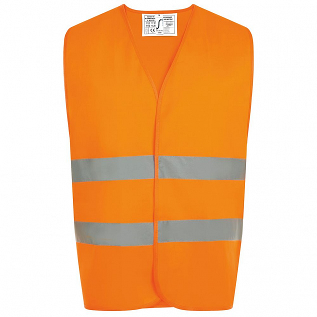 Жилет светоотражающий SECURE PRO, оранжевый неон с логотипом в Балашихе заказать по выгодной цене в кибермаркете AvroraStore