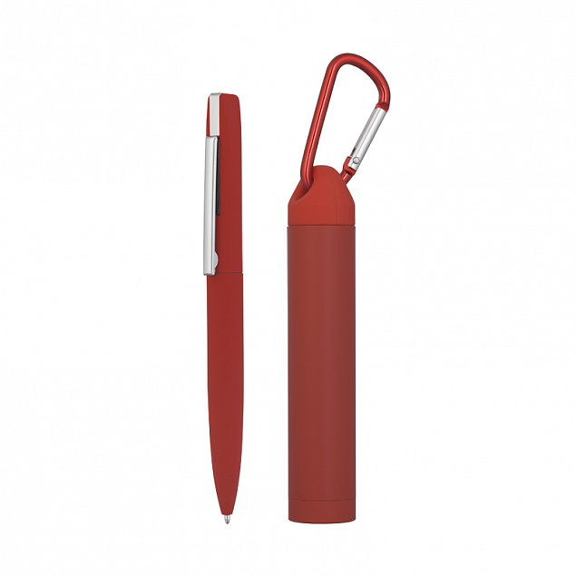 Набор ручка + зарядное устройство 2800 mAh в футляре, прорезиненный красный с логотипом в Балашихе заказать по выгодной цене в кибермаркете AvroraStore