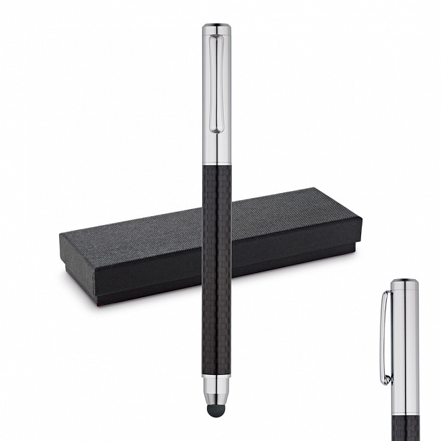 Шариковая ручка "Сантьяго", черная с логотипом в Балашихе заказать по выгодной цене в кибермаркете AvroraStore