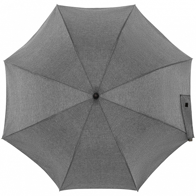 Зонт-трость rainVestment, светло-серый меланж с логотипом в Балашихе заказать по выгодной цене в кибермаркете AvroraStore