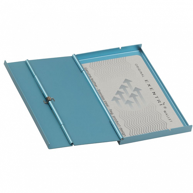 Футляр для визитных и кредитных карточек Stand, голубой с логотипом в Балашихе заказать по выгодной цене в кибермаркете AvroraStore