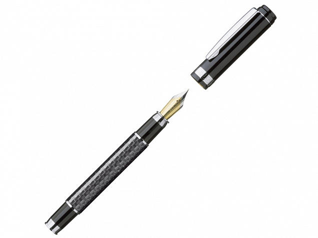 Ручка металлическая перьевая CARBON F, черный с логотипом в Балашихе заказать по выгодной цене в кибермаркете AvroraStore