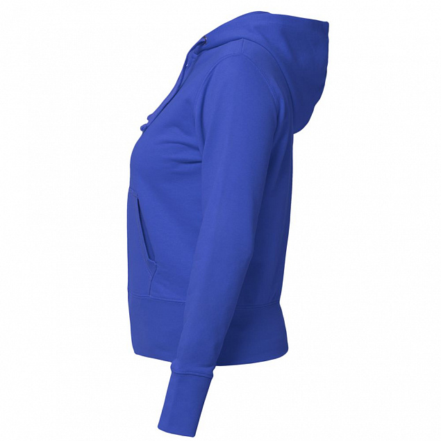 Толстовка женская Hooded Full Zip ярко-синяя с логотипом в Балашихе заказать по выгодной цене в кибермаркете AvroraStore
