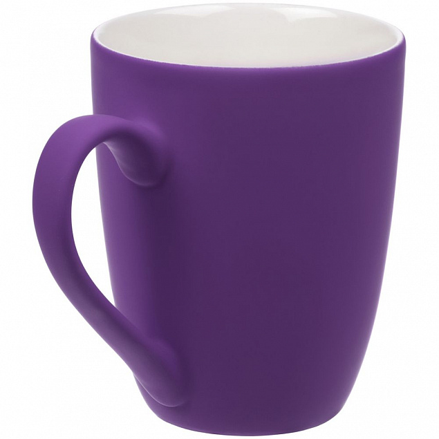 Кружка Good Morning с покрытием софт-тач, фиолетовая с логотипом в Балашихе заказать по выгодной цене в кибермаркете AvroraStore