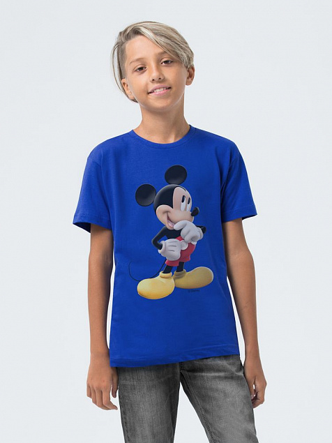 Футболка детская Mickey Mouse, ярко-синяя с логотипом в Балашихе заказать по выгодной цене в кибермаркете AvroraStore