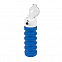 Бутылка для воды складная с карабином SPRING; синяя, 550/250 мл, силикон с логотипом в Балашихе заказать по выгодной цене в кибермаркете AvroraStore