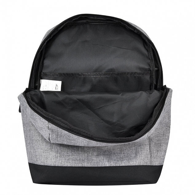 Рюкзак Boom, серый/чёрный, 43 x 30 x 13 см, 100% полиэстер  с логотипом в Балашихе заказать по выгодной цене в кибермаркете AvroraStore