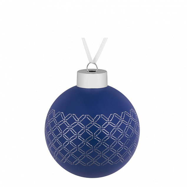 Елочный шар Queen, 8 см, синий с логотипом в Балашихе заказать по выгодной цене в кибермаркете AvroraStore