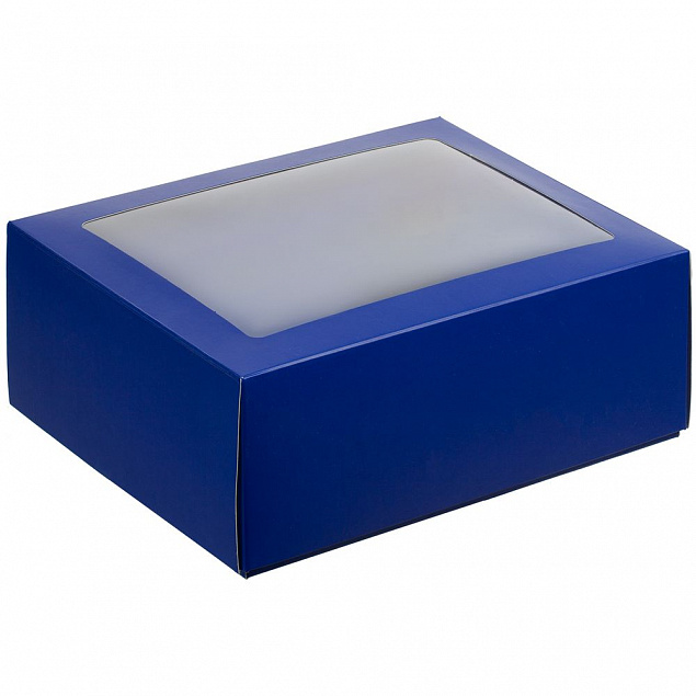 Коробка с окном InSight, синяя с логотипом в Балашихе заказать по выгодной цене в кибермаркете AvroraStore