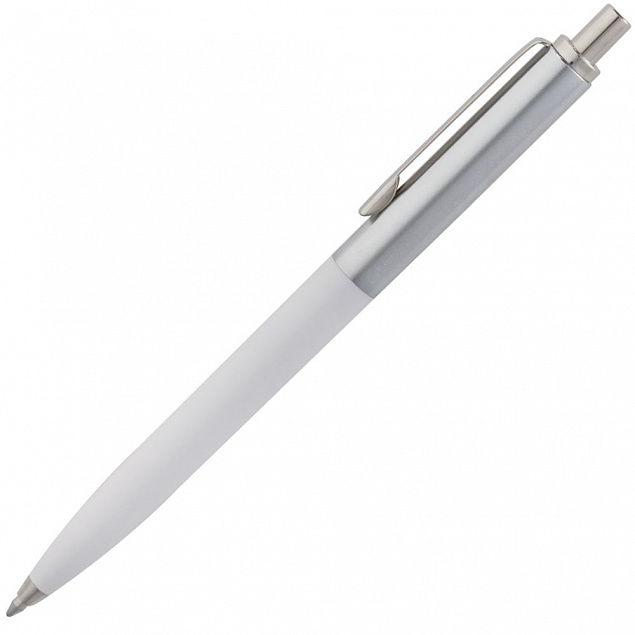 Ручка шариковая Popular, белая с логотипом в Балашихе заказать по выгодной цене в кибермаркете AvroraStore
