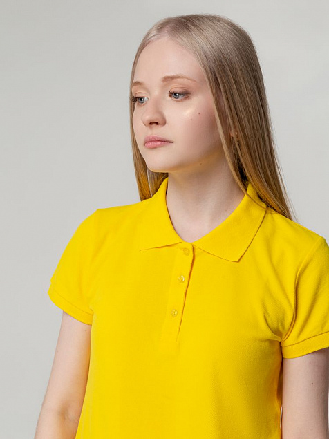 Рубашка поло женская Virma Lady, желтая с логотипом в Балашихе заказать по выгодной цене в кибермаркете AvroraStore