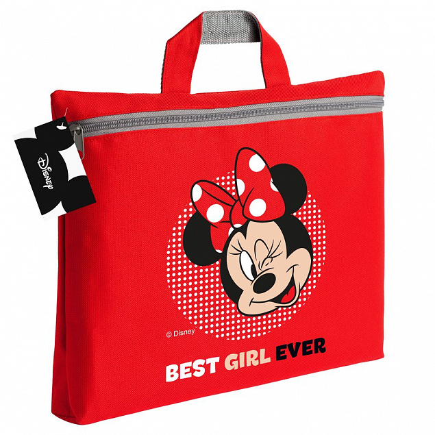 Сумка-папка «Минни Маус. Best Girl Еver», красная с логотипом в Балашихе заказать по выгодной цене в кибермаркете AvroraStore