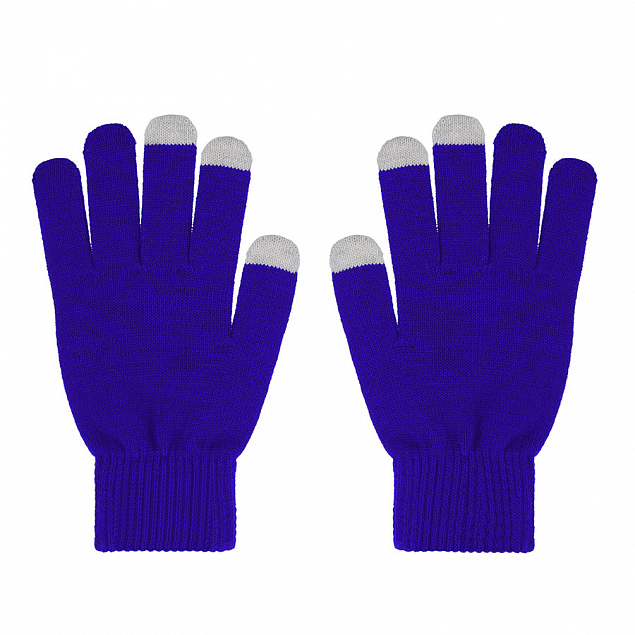 Перчатки женские для работы с сенсорными экранами, синие с логотипом в Балашихе заказать по выгодной цене в кибермаркете AvroraStore